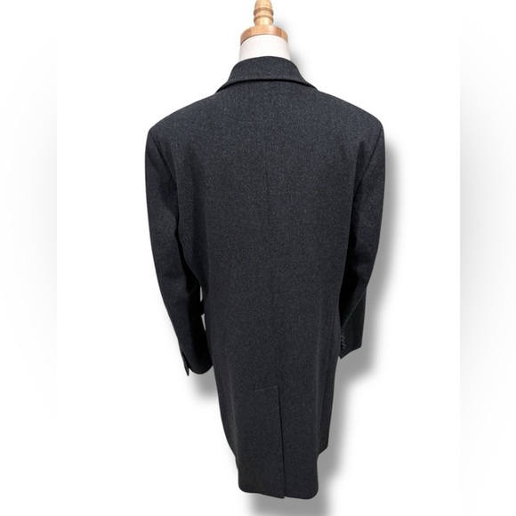 Loro Piana x J. Hilburn Men’s Wool Cashmere Long Charcoal Grey Coat Size Small - Picture 7 of 16